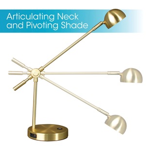 Lámpara de Mesa de Latón Macizo de Lujo con Elegante Pantalla de Tela, Iluminación Moderna para Mesita de Noche y Sala de Estar - Product Image 4