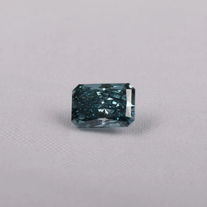 Diamant de laboratoire bleu fantaisie, taille radiant, certifié, couleur vert-bleu profond, haute clarté - Product Image 1
