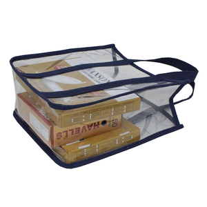 Bolsa de Yute Promocional con Ventana Transparente, Precio al por Mayor, Color Azul Marino, Bolsa de Arpillera con Ventana Transparente - Product Image 4
