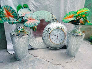 Mosaïque de verre diamant cristal tout verre biseau mdf fait à la main salon mosaïque de jardin Espejos Spegel miroirs étincelants - Product Image 5