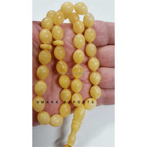 Perles ovales en résine noire/brune brillante, tasbih islamique, misbaha, subha, chapelet de prière musulman, fait à la main par SmarkExports - Product Image 1