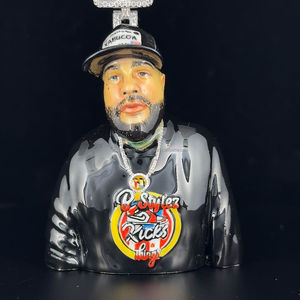 925 plata esterlina personalizada 3D esmalte hombres cara GRA certificado VVS Moissanite corte redondo Hip Hop colgante a precio al por mayor - Product Image 6