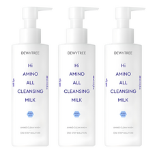 Dewytree Lot de 3 laits nettoyants riches en acides aminés 400 ml Lait nettoyant en profondeur pour le visage Lait de haute qualité pour un soin optimal de la peau - Product Image 1