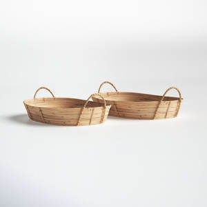 ชุดถาดเครื่องจักสาน2ถาดสำหรับตกแต่งบ้านที่หรูหราและมีสไตล์ - Product Image 1