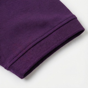 Men's <b>Purple</b> Short Sleeve Pique <b>Polo</b> <b>Shirt</b> Casual Solid Knitted Regular Fit Button Design - Product Image 6