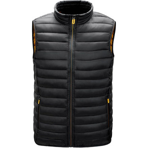 <b>Men's</b> <b>Black</b> Quilted Puffer <b>Vest</b> Sleeveless Zip Front Windproof Casual Outerwear Stand Collar Winter Wear - Product Image 1