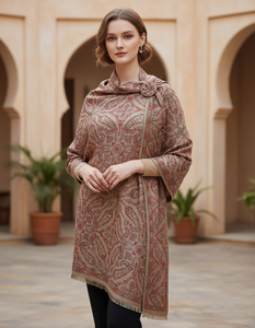 Chal Largo de Invierno 100% Pashmina para Mujer, Ecológico, con Bordado Floral/Geométrico, Transpirable y Duradero - Product Image 5