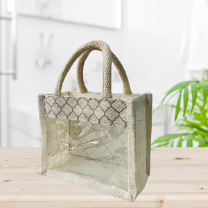 Prêt à expédier sac de cadeaux panier de jute en PVC sac cadeau en toile de jute de haute qualité sacs promotionnels naturels fabriqués - Product Image 1