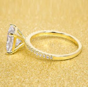 Anillo de Compromiso con Moissanita de Corte Princesa de 2 Quilates, Engaste de Garras, Plata de Ley 925, Chapado en Oro de 14K, Joyería Nupcial de Lujo - Product Image 2