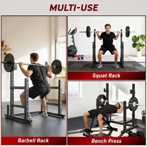 Rack per Squat Regolabile da 660 libbre per Allenamento di Forza Femminile a Casa, Rack Multifunzionale da 660 libbre per Panca Piana e Sollevamento Pesi - Product Image 4