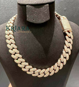 Men's 18K Gold Plated S925 Moissanite <b>Statement</b> <b>Necklace</b> Round Brilliant Cut Link Chain Hiphop Style Everyday Wear - Product Image 1
