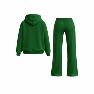Custom Logo Men's <b>Green</b> Hoodie Tracksuit <b>Set</b> Cotton Fleece Sweat Suit Jogger Sportswear <b>Gym</b> Training Casual Two Piece Tracksuit - Product Image 3