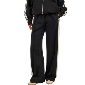 <b>Women</b> Full Zip Hooded Tracksuit Set Contrast Piping Jacket Wide Leg Trousers Casual Streetwear Two Piece <b>Lounge</b> Outfit Essential - Product Image 6