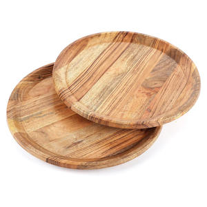 Plato de cena de madera de Mango ligero de primera calidad, madera Natural ecológica para placa de cargador para el hogar, restaurante, vajilla, plato - Product Image 5