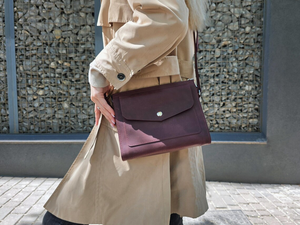Cute Purple Leather Crossbody Purse Handmade Personalized <b>Shoulder</b> Handbag for Women <b>Small</b> Cross Body <b>Bag</b> Gift for Her - Product Image 6