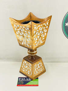 Quemador de incienso árabe Bakhoor hecho a mano con incrustaciones de madera, lujoso soporte decorativo para incienso para Eid, Ramadán, festividades y decoración del hogar. - Product Image 3