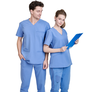 Tenue médicale personnalisée pour femme, pantalon large à motif floral, ensemble confortable en coton/PE/rayonne, détection d'aiguilles - Uniforme FMF OEM/ODM - Product Image 4