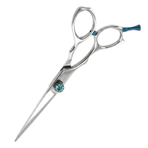 Ciseaux de coiffure professionnels en acier inoxydable, manche ergonomique incliné, fabrication pakistanaise pour salons et barbiers - Product Image 4