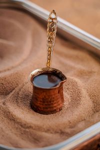 <b>Turkish</b> Coffee <b>Pot</b> With Metal Handle Hammered Finish Vintage Style Without Lid - Product Image 2