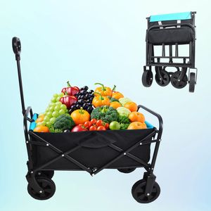 Carrello Pieghevole Mini Nero e Blu per Giardino, Shopping e Spiaggia - Product Image 3