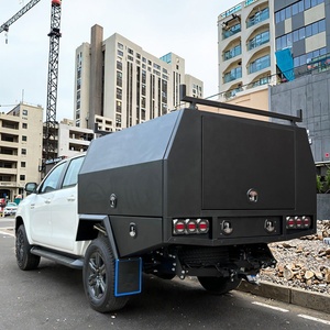 Portable auto-conduite <span class=keywords><strong>Camping</strong></span> voiture queue Extension auvent étanche à la pluie noir aluminium fait boîte à outils plateau à plat tiroir avec couvercle - Product Image 1