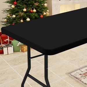 Tovaglia Rettangolare Pieghevole 6ft con Elastico, Rivestimento in Vinile Impermeabile e Lavabile con Retro in Flanella - Product Image 1