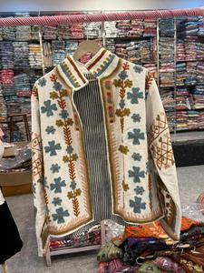 LVelvet Embroidered Floral Breathable <b>Blazer</b> <b>Button</b> up Collar Full Sleeve Handmade Open Front Women's Autumn Jacket GIFT for HER - Product Image 1