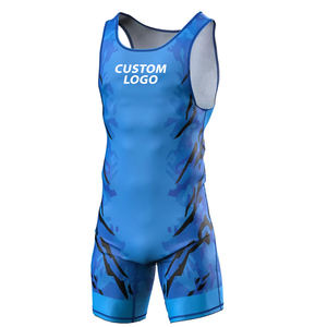 Équipement sportif professionnel, vente en gros de combinaisons de lutte tendance imprimées en spandex et polyester, vêtements d'arts martiaux à col rond - Product Image 1