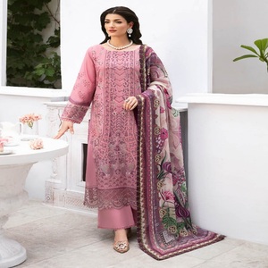 Ramsha Vol, vestido de 3 piezas de Sari indio de 3 piezas, hermoso y elegante vestido de lujo para césped para mujer, vestido largo Maxi para fiesta, trajes de Boutique - Product Image 4