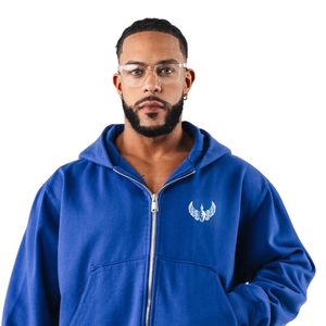 Sudadera con Capucha Azul Rey para Hombre, con Cierre Completo, Manga Larga, Informal, Deportiva, para Entrenamiento, con Bolsillos - Product Image 2