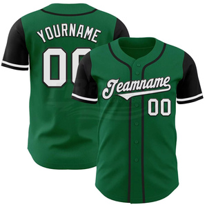 Camiseta de Béisbol Personalizada para Hombre, Manga Corta, con Nombre del Equipo, Transpirable, Antibacteriana, de Poliéster, Uniforme para Adulto, Corte Regular, Verde - Product Image 1