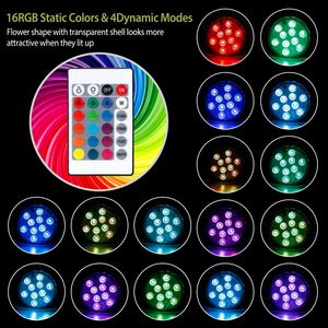 Lampes de piscine submersibles LED RGB étanches IP68, 4 pièces, à changement de couleur, avec télécommande - Product Image 2