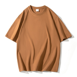 T-shirt décontracté surdimensionné pour homme 100% coton 240 g/m² avec logo personnalisé sur le devant, couleur unie, tissu respirant, col rond - Product Image 3