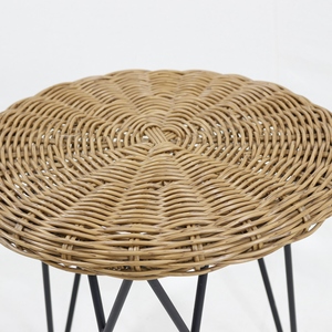 Modern Nordic Nature Wood MDF Round Side <b>Table</b> with Three <b>Legs</b> <b>for</b> Home Living Room or Office <b>Coffee</b> Station - Product Image 3