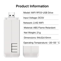 HFY WF-RF03 Passerelle WiFi 2.4G 8 Canaux DC 5V Convertisseur de Signal Télécommande à Code d'Apprentissage Fonction de Confidentialité 30m