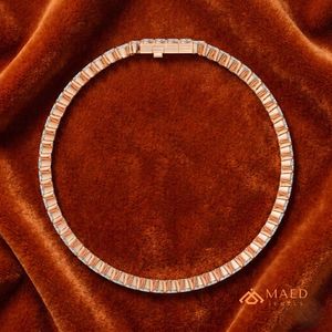Pulsera de tenis de moissanita chapada en oro rosa, pulsera de cadena fina, joyería de moda para mujer, estilo elegante de Nueva York, moderno - Product Image 4