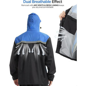 High Visibility Rain Suits for Men Reflective Safety Waterproof <b>Worker</b> <b>Jacket</b> & Pants Essential Safety Clothing - Product Image 6