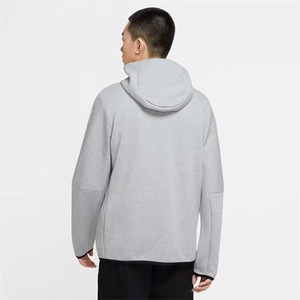 Sudadera con capucha y cremallera completa para hombre, con logo personalizado, de algodón bicolor, forro polar sólido, sudaderas con capucha y sudaderas para hombre - Product Image 3