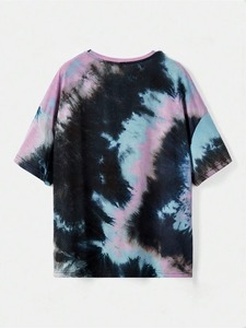 Women <b>Polo</b> Shirt Tie Dye Short Sleeve T-Shirt Women's Casual <b>Top</b> Cotton Knitted Breathable Regular Length Pink Blue <b>Black</b> Patte - Product Image 3
