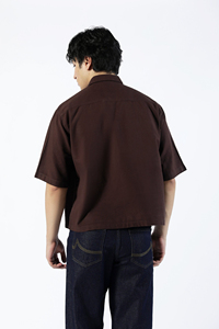 Camisas Elegantes e Informales de Manga Tres Cuartos, 100% Algodón Satinado, Diseño Cruzado, para Hombre, Tallas Grandes, Colección de Verano, Uso Diario - Product Image 3