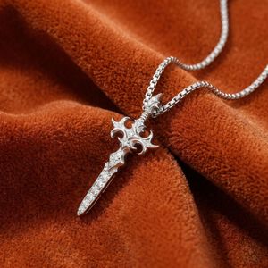 Beverly Hills Sword Cross Pendant 925 <b>Silver</b> Moissanite Hip Hop Necklace Luxury <b>Charm</b> Jewelry for Men Women - Product Image 2