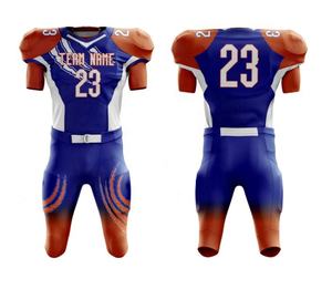 Maillot de football américain d'été respirant à manches courtes, uniforme de football de haute qualité sublimé évacuant l'humidité - Product Image 1