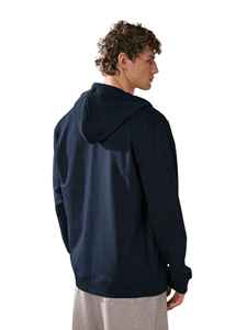 Classic Full <b>Zip</b> Closure Drawstring Hood Front <b>Pockets</b> Ribbed Cuffs Relaxed Silhouette Stylish Casual Wear Men <b>Zip</b> Up <b>Hoodie</b> - Product Image 2