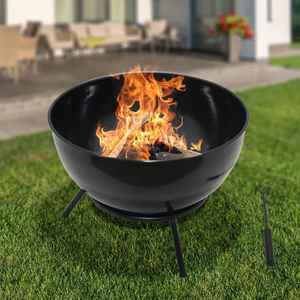 Skies Trader Brasero d'extérieur en métal au gaz naturel, portable, pour patio, jardin, foyer, chauffage, design double couche, moderne - Product Image 2