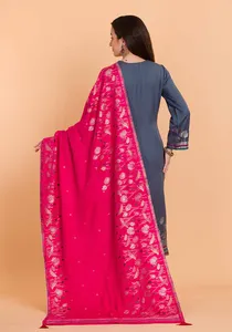 Safaa Brand Designer Viscose Woven Salwar Kameez Ladies <b>Kurta</b> Pant Set with Jacquard Dupatta Safaa kani <b>Women</b> Suits Material - Product Image 3