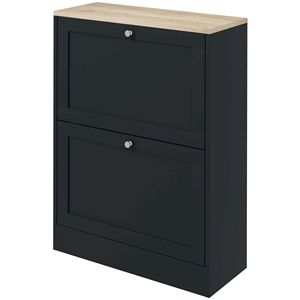 Scarpiera moderna a 2 cassetti con ripiani regolabili per 12 paia di scarpe - Nera - Product Image 1