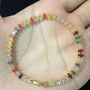 Women's Marquise Cut Diamond Tennis Bracelet Claw Setting Unique Wedding Jewelry Lab Created Diamond Jewelry <b>Gift</b> - Product Image 4