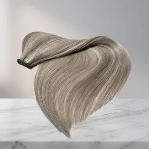 Cabello Humano Remy Indio Rubio Ceniza, Doble Trama, Cutícula Completa, Base de Seda, 100% Densidad, Longitud Personalizable en Una Sola Dirección - Product Image 1