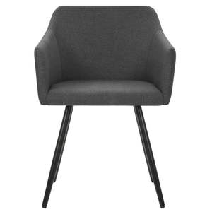Juego de 2 sillas de comedor gris oscuro, tela 100% poliéster con estructura metálica - Product Image 3
