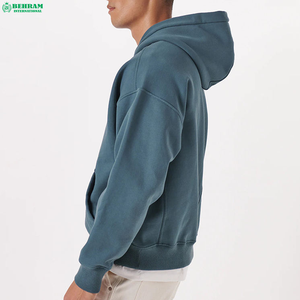 เสื้อฮู้ดดี้ผู้ชายแบบสวมหัว ผ้าเฟรนช์เทอร์รี่คุณภาพสูง ทรงปกติ น้ำหนักมาก สไตล์ลำลอง ไม่มีลายปัก  สำหรับขายส่ง - Product Image 3